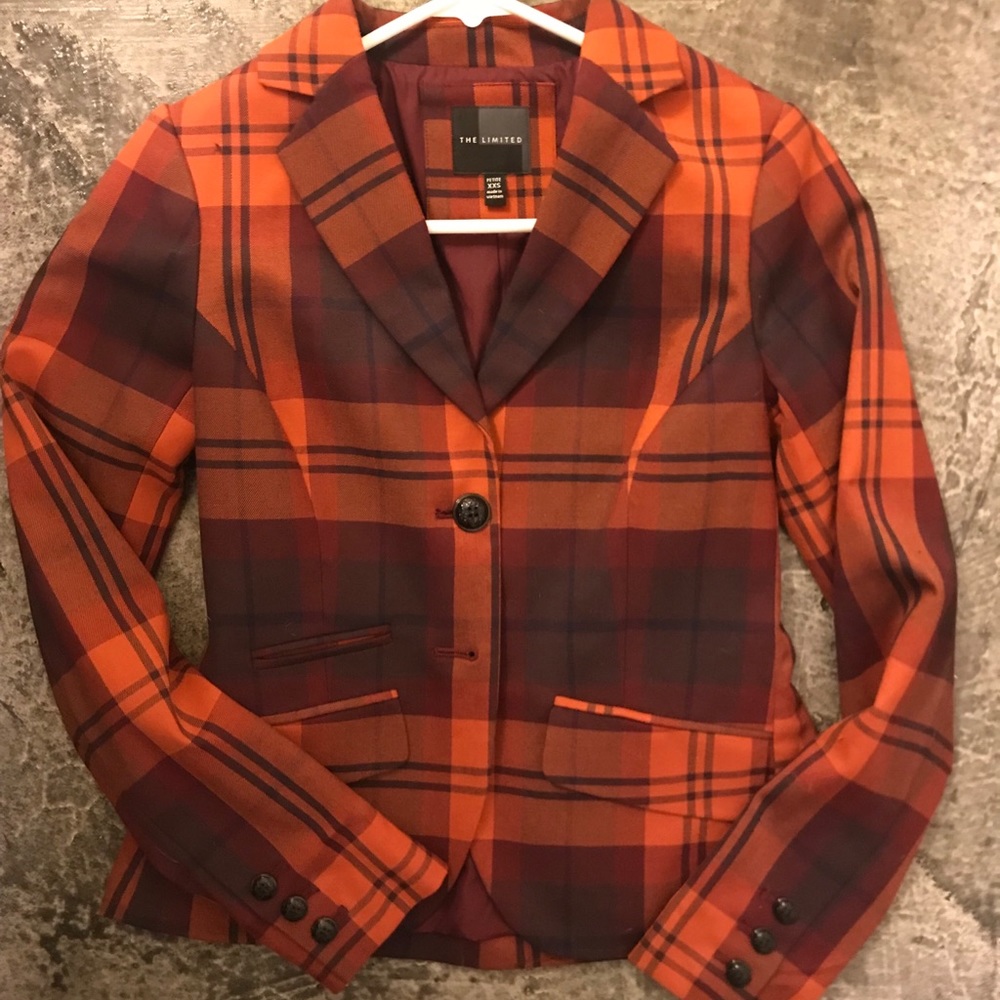 Plaid Fitted Blazer - The Limited